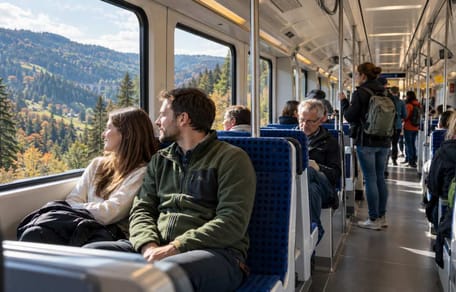 Fahrgäste in einer S-Bahn