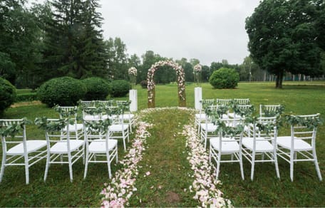 Outdoor wedding altar