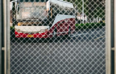 Kierowca autobusu gwałtownie hamuje przed bramą, a widok uwięzionego kociaka wzrusza do łez
