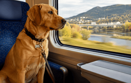 cane in treno