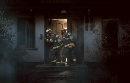 Bomberos abren una puerta