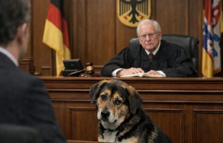 Hund im Gerichtssaal