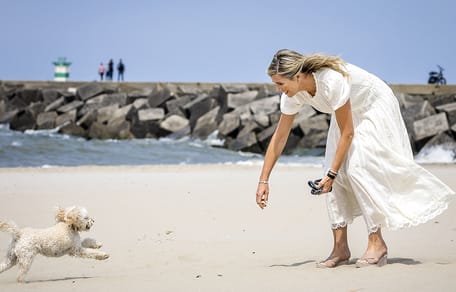 Koningin Maxima met hun Toy Poedel