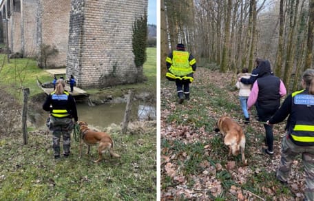 La gendarmerie en intervention avec leur chien
