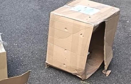 Leerer Karton mit Luftlöchern