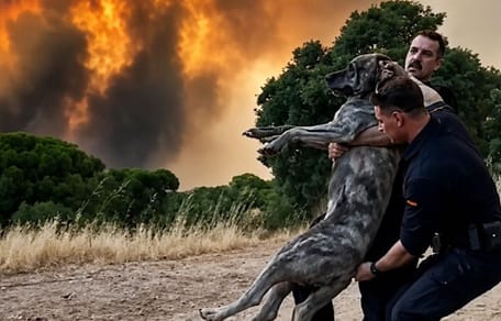 "Un perro me cogió el pie y no me dejaba": la dura realidad que viven los animales en los incendios