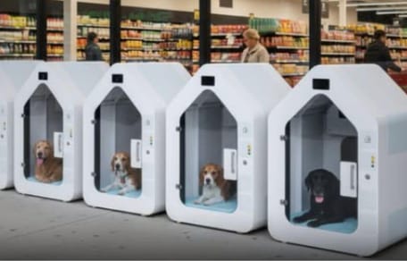Pet pads outside German supermarket