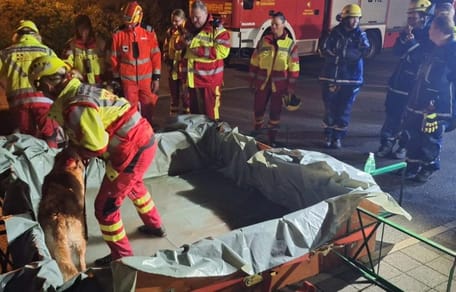 Rettungshundeinsatz nach Zugunglück von Riedlingen