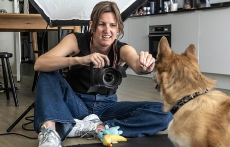 Roxanne maakt fotoserie van adoptiehonden met nieuw thuis
