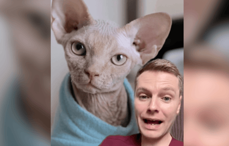 Sphynx cat with Ben The Vet
