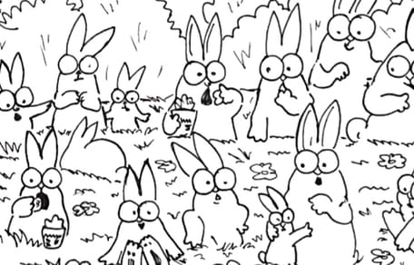 Suchbild Katze unter Hasen