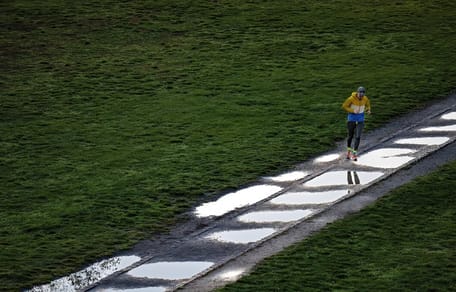 Überraschung beim Joggen