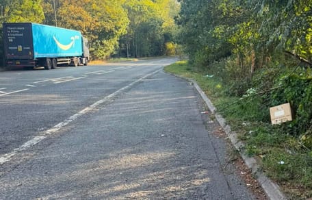A lorry and a cardboard box