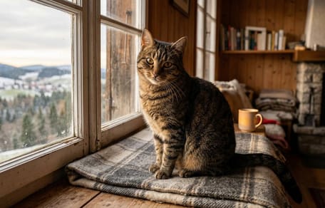 un gato en una casa