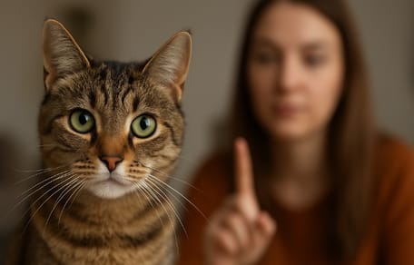 Un chat devant son humaine