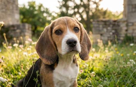 Un perro de raza beagle