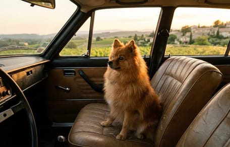 Un chien dans une voiture