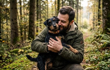 un homme et son chien
