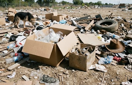 Una discarica in mezzo alla natura