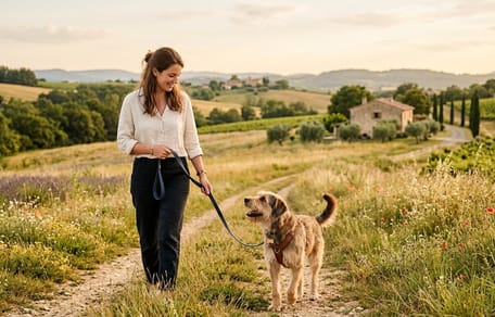 une femme et son chien