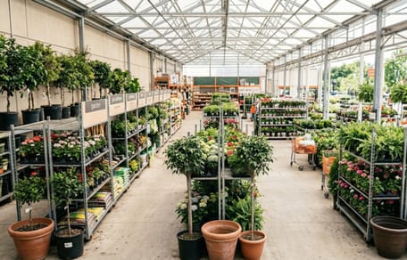 Een tuincentrum van een bouwmarkt