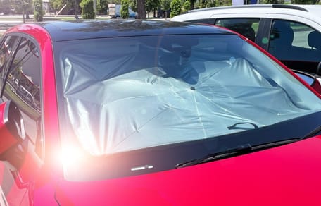 A car parked in the sun