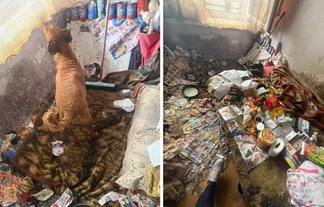 Zaniedbane mieszkanie w Sosnowcu