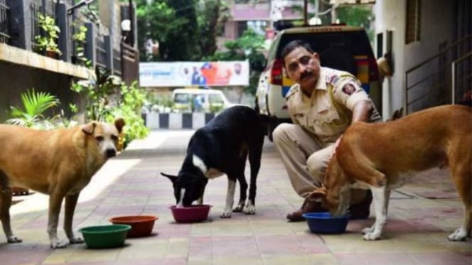Ten indyjski policjant podczas pracy ratuje też bezdomne zwierzęta. Ocalił już ponad 3000 psów i kotów