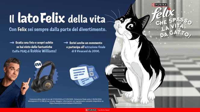 Scatta, scrivi e vinci il meglio dell’intrattenimento con il "lato Felix" della vita!