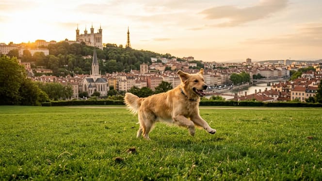 Un parc canin de 3 000 m² entièrement clôturé ouvre sur les hauteurs de Lyon