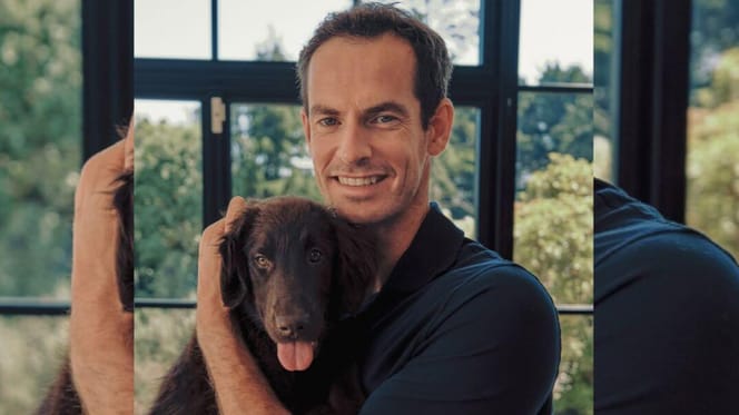 Andy Murray and his puppy