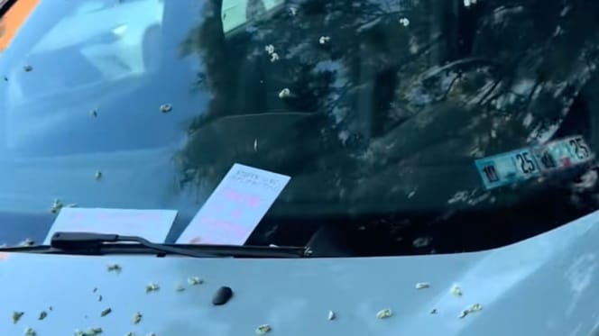 Notas en el parabrisas