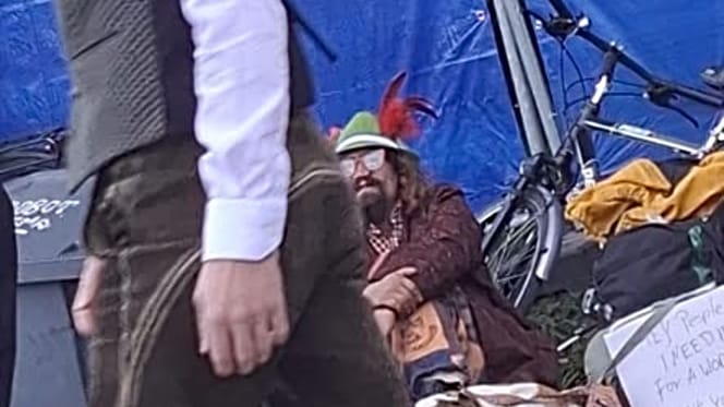 Bettler beim Münchner Oktoberfest
