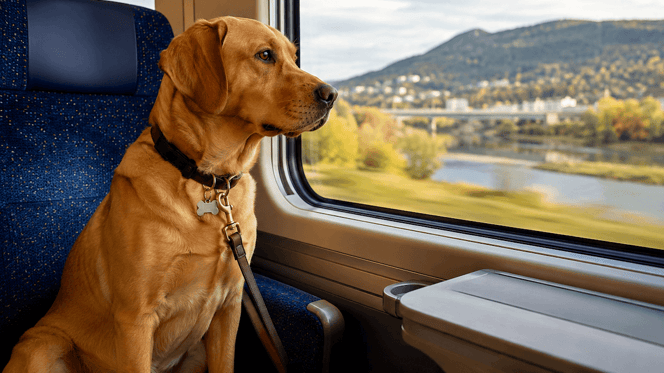 cane in treno