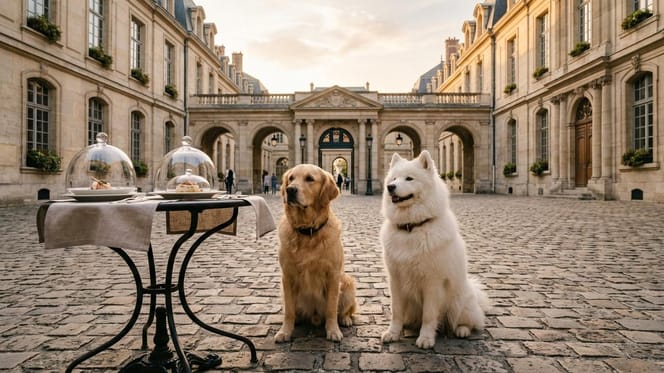 des chiens prêts à se régaler