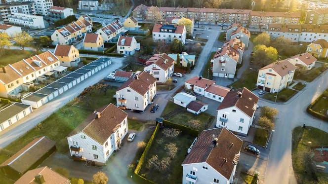 Deutsche Wohnsiedlung von oben