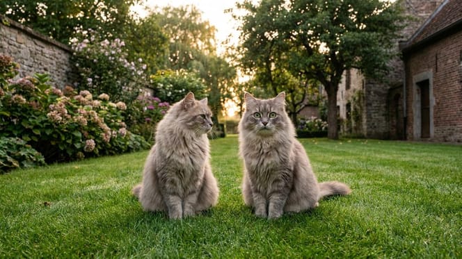 Two identical cats
