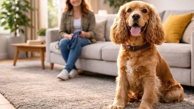 Les Cocker Anglais aboient-ils beaucoup ? : Un Cocker Spaniel à la maison avec son propriétaire
