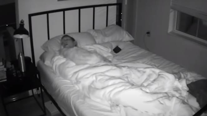 gatto e padrone che dormono nel letto