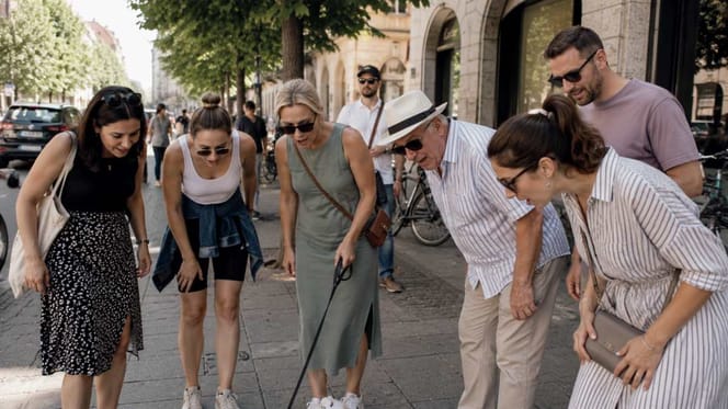 Gruppe von staunenden Menschen