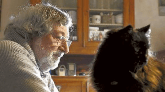 Guccini e un gatto