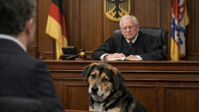 Hund im Gerichtssaal