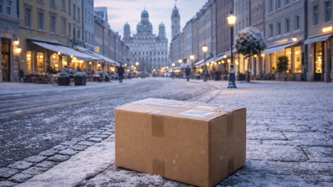 Carton dans le centre-ville d'Augsbourg