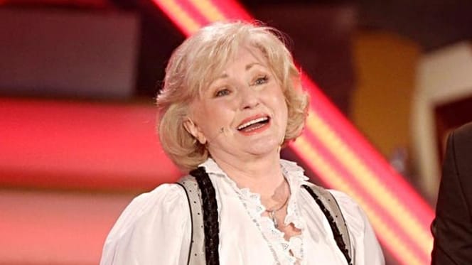 Margot Hellwig bei einem Auftritt