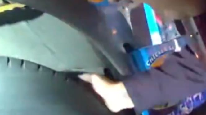 Police officer and lorry