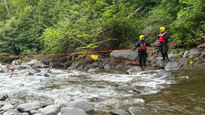 Sauvetage dans un ruisseau