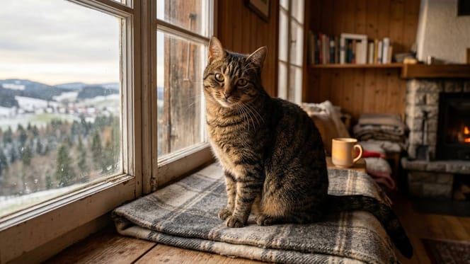 un gatto in una casa