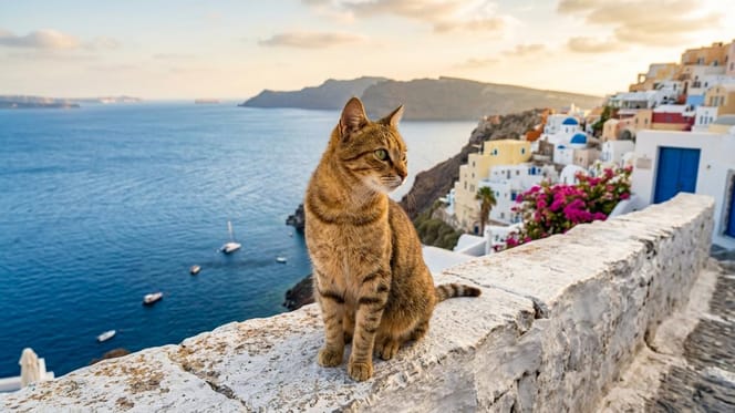 A cat on a Greek island