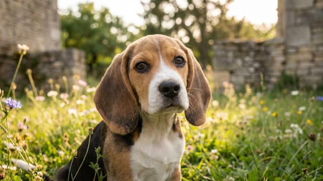 Un perro de raza beagle