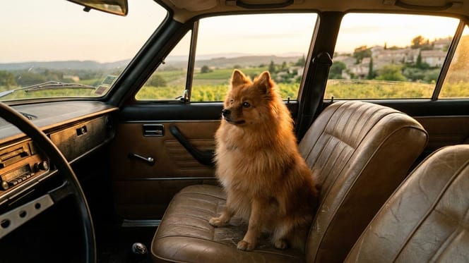 Un chien dans une voiture